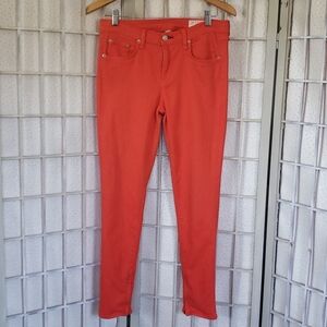 Rag and Bone bright orange zip ankle skinny leggings jeans size 29